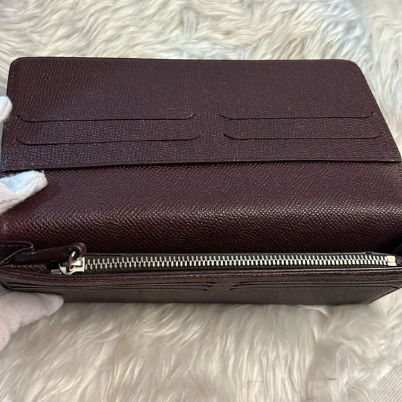 Dunhill Burgundy/Wine colored leather long bifold wallet Unisex - Picture 8 of 16